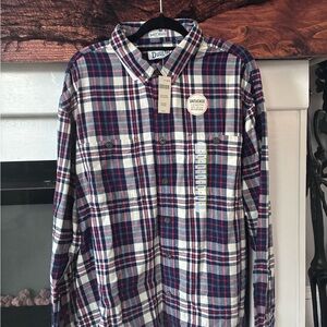 Duluth Trading Co Men's Casual Plaid Shirt - Red, Blue, White